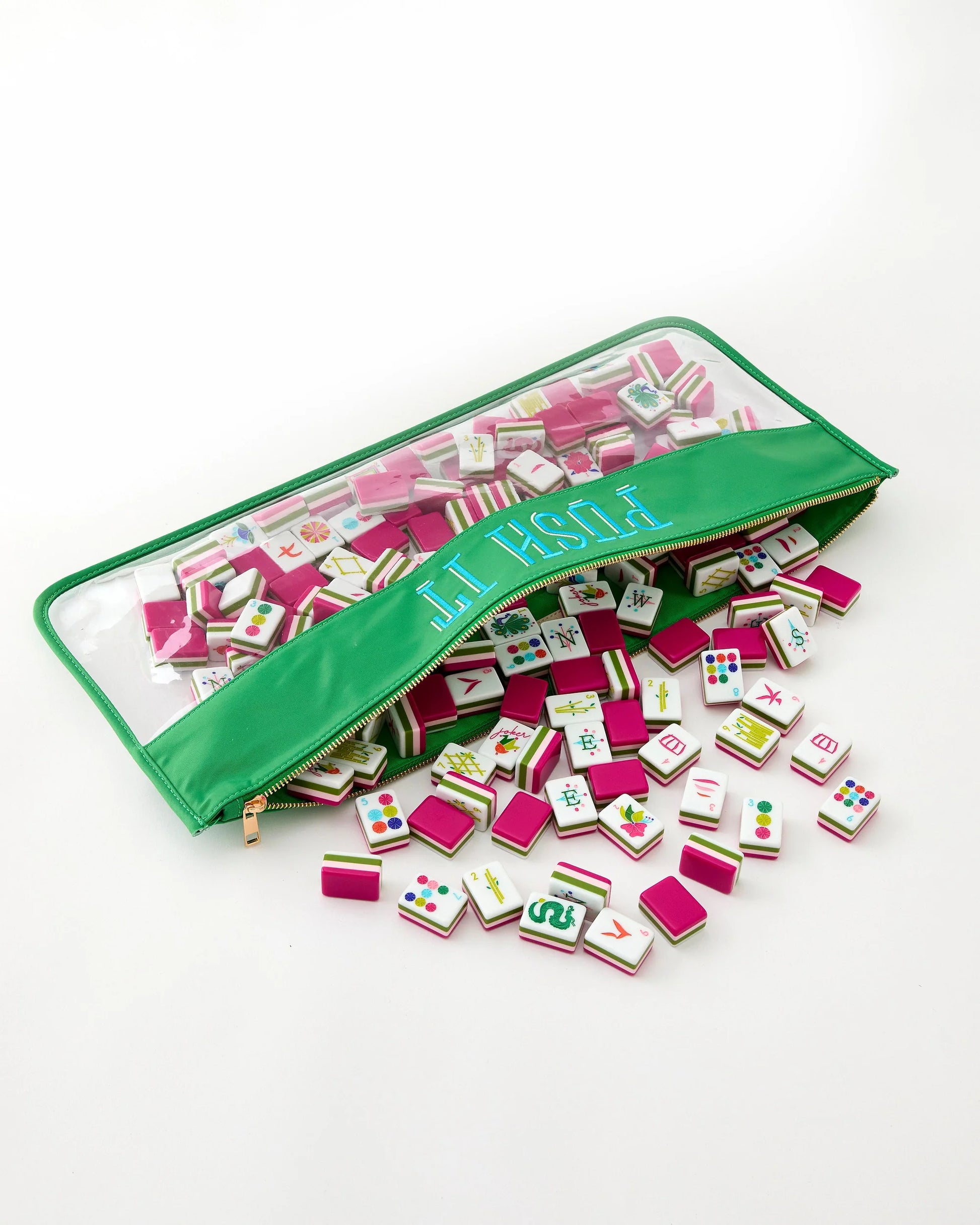 Oh My Mahjong Dandy tile set in  push it tile pouch