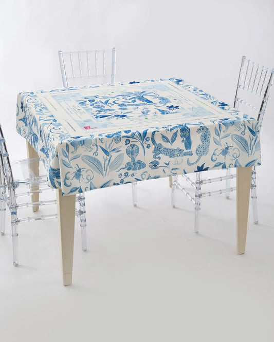 Oh My Mahjong Amazon Blue Mahjong tablecloth far view