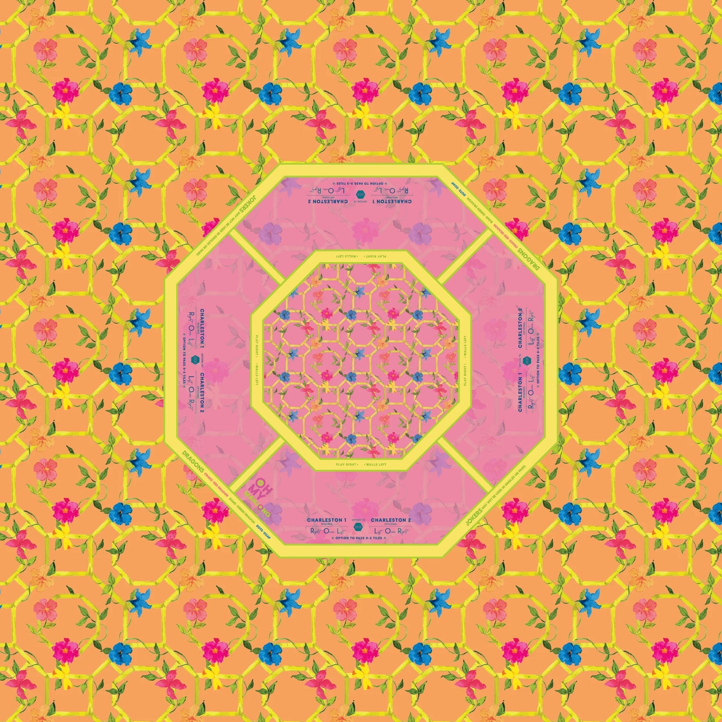 BAGUA BLOSSOM : Mahjong Tablecloth