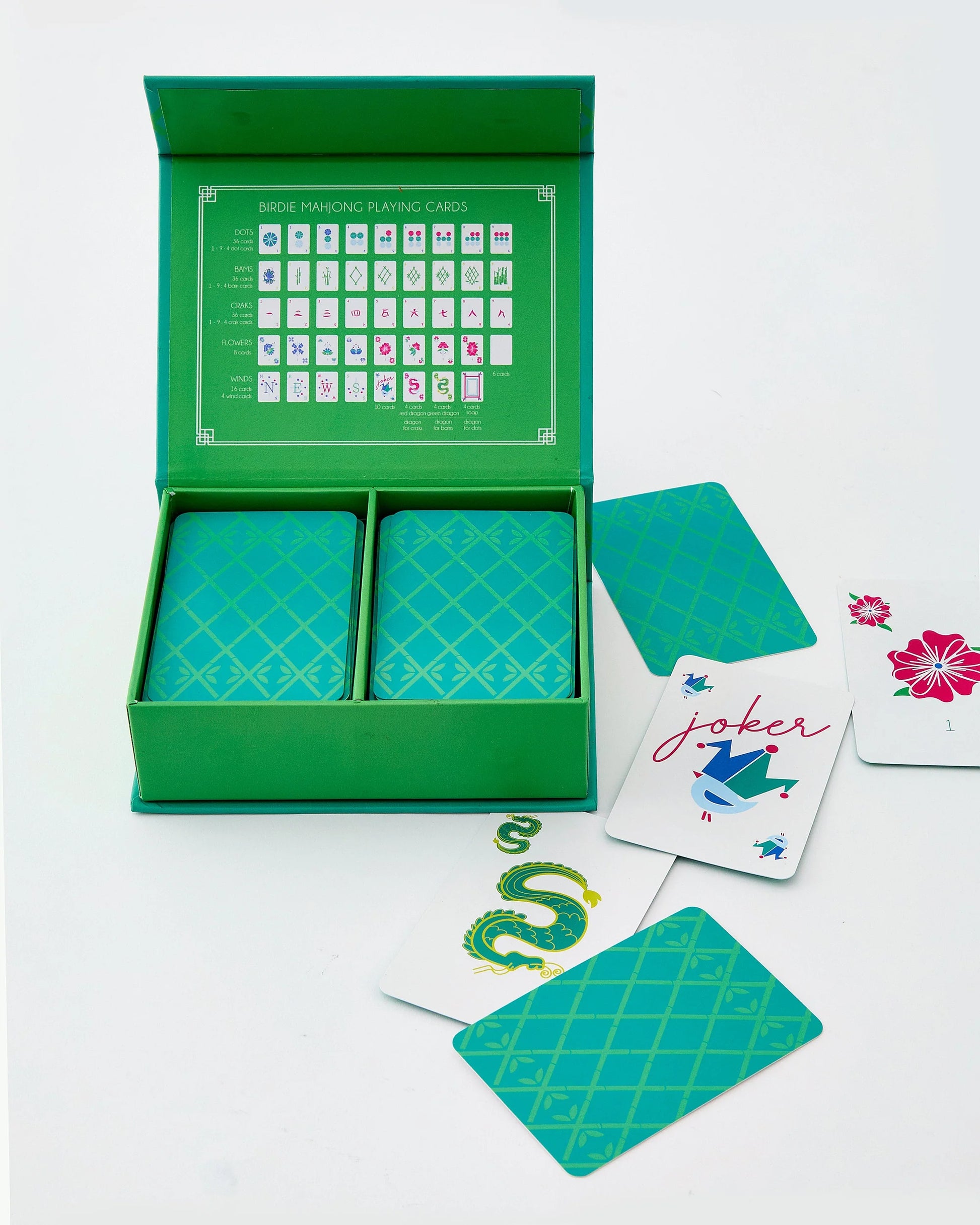 Birdie mahjong playing cards by oh my mahjong open box