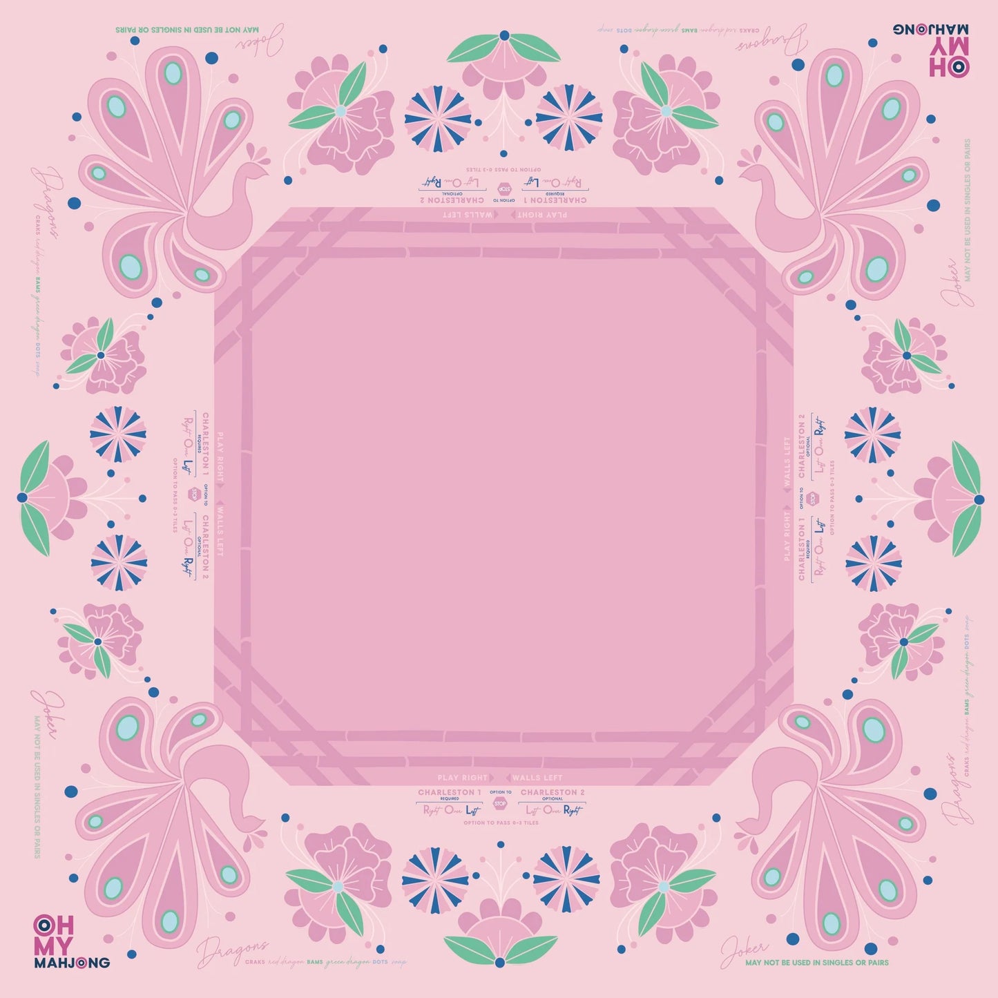 BIRDIE PINK : Mahjong Mat