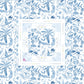 Full view of Amazon Blue mahjong tablecloth by Oh My Mahjong