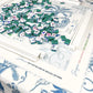 Oh My Mahjong Amazon Blue tablecloth with Shangri-la mahjong tiles