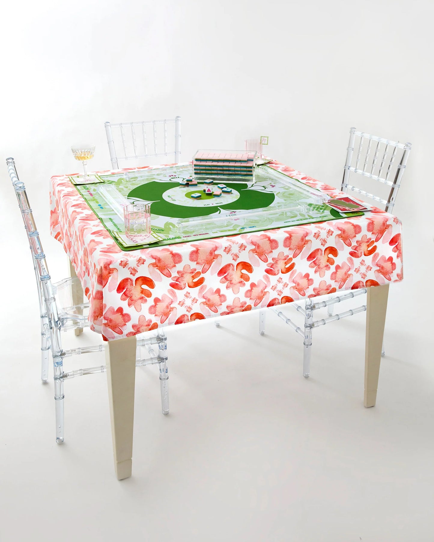 POP OF POPPY MAHJONG TABLECLOTH