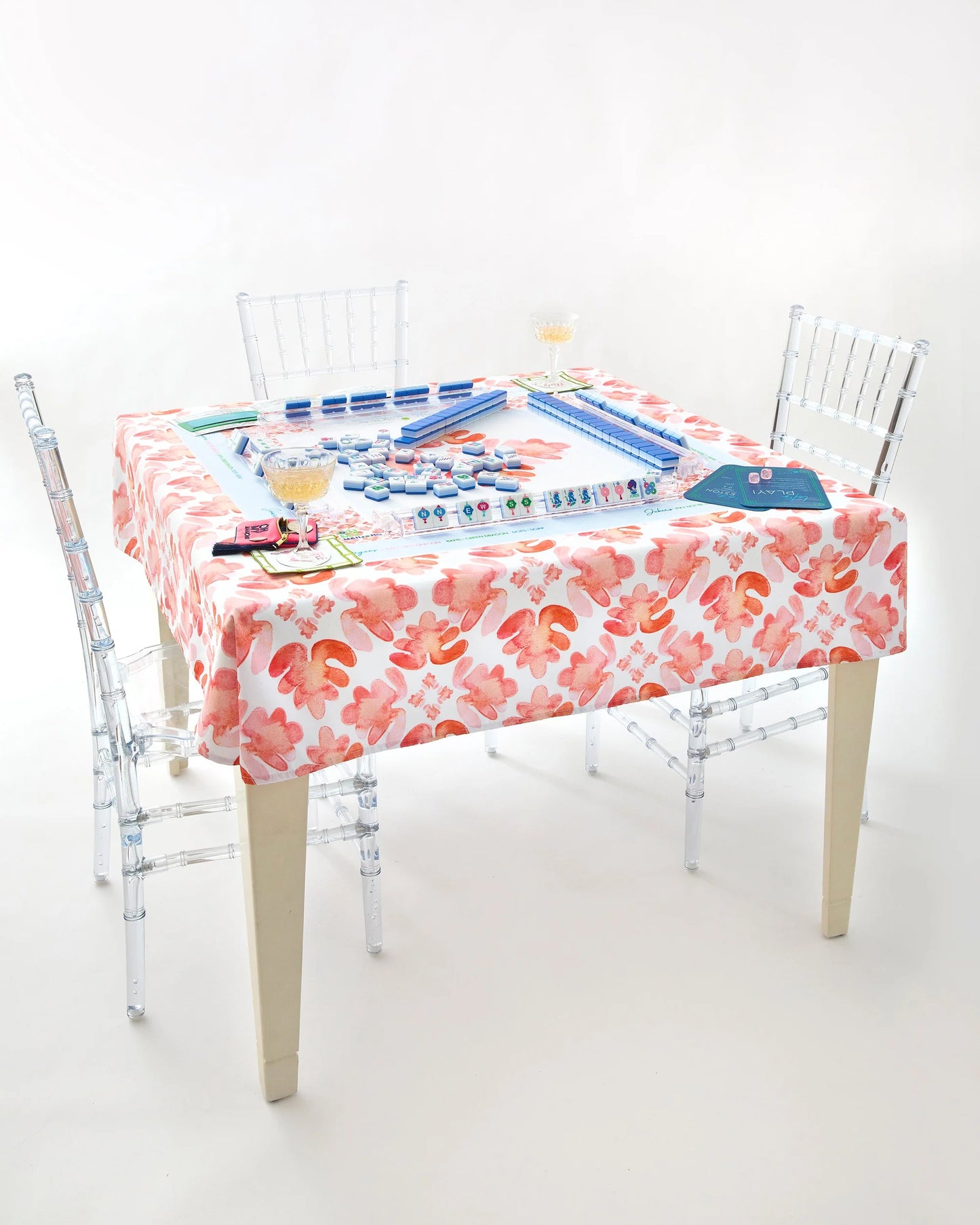 POP OF POPPY MAHJONG TABLECLOTH